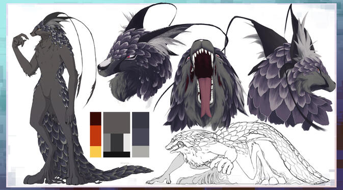 personal project - "null" character reference sheet